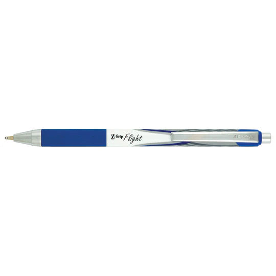 ZEBRA Z-Grip Retractable Ballpoint Pen, 1.2mm, Blue Ink, 2pk