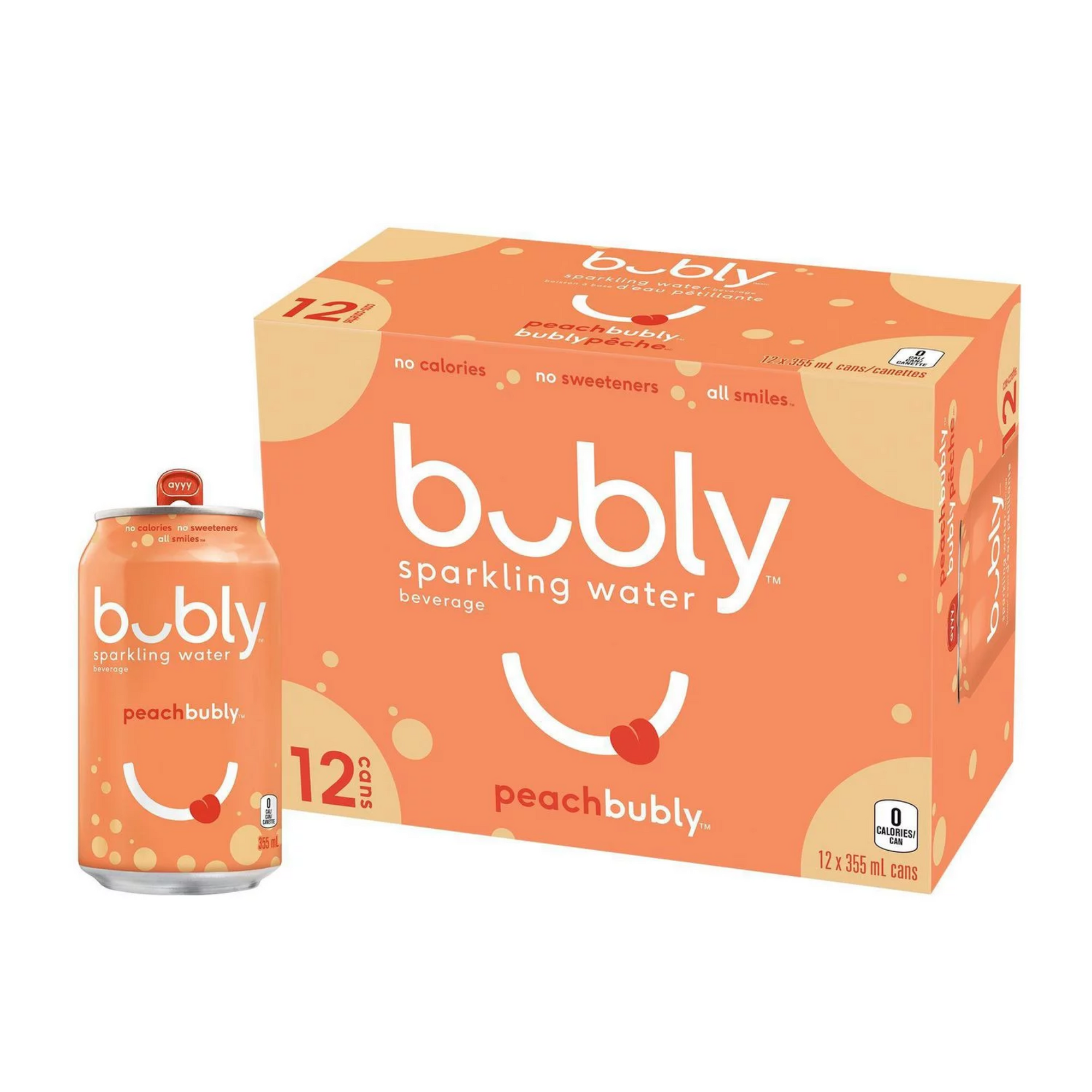 bubly Peach Sparkling Water 355 ml / 12 pk