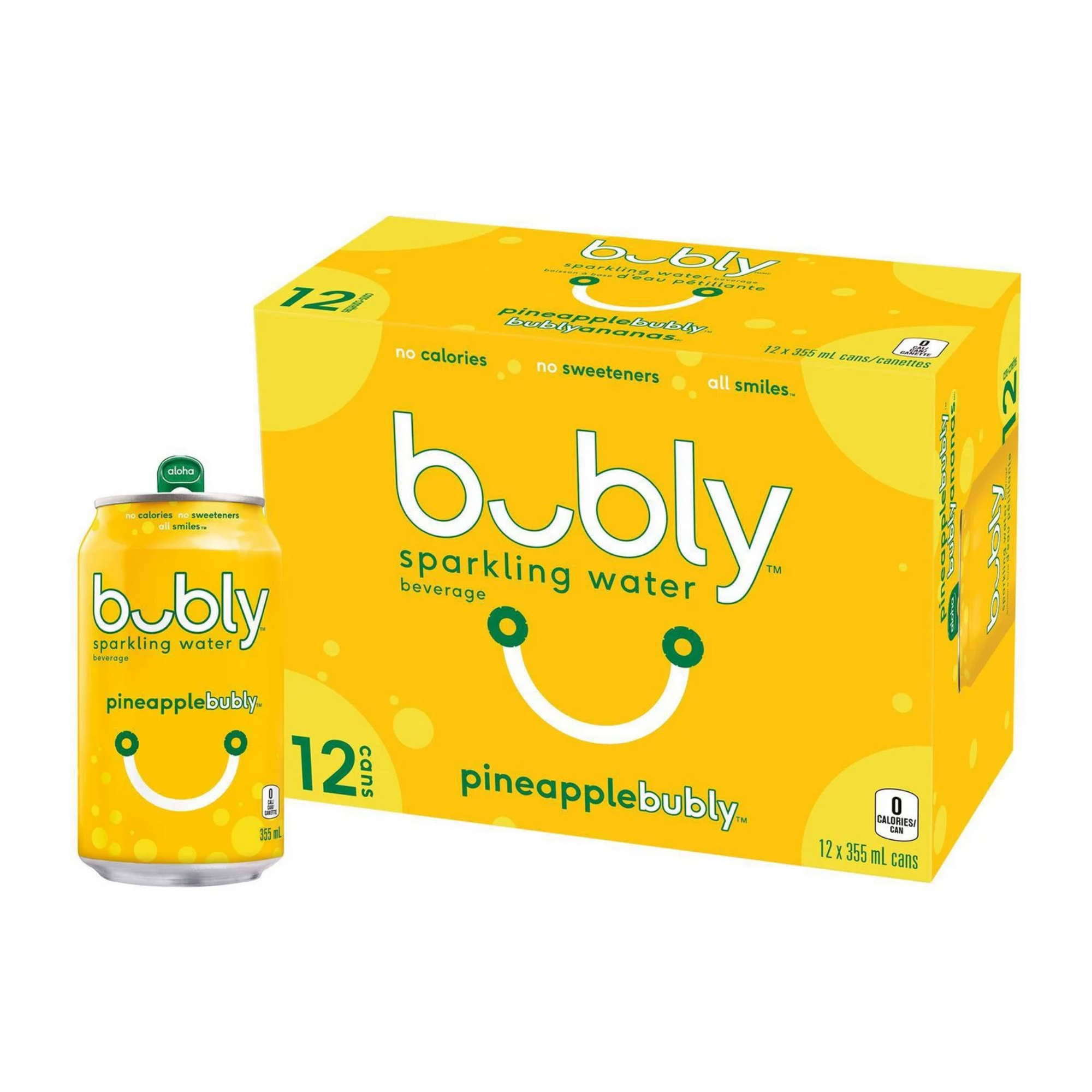 bubly Pineapple Sparkling Water 355 ml / 12 pk