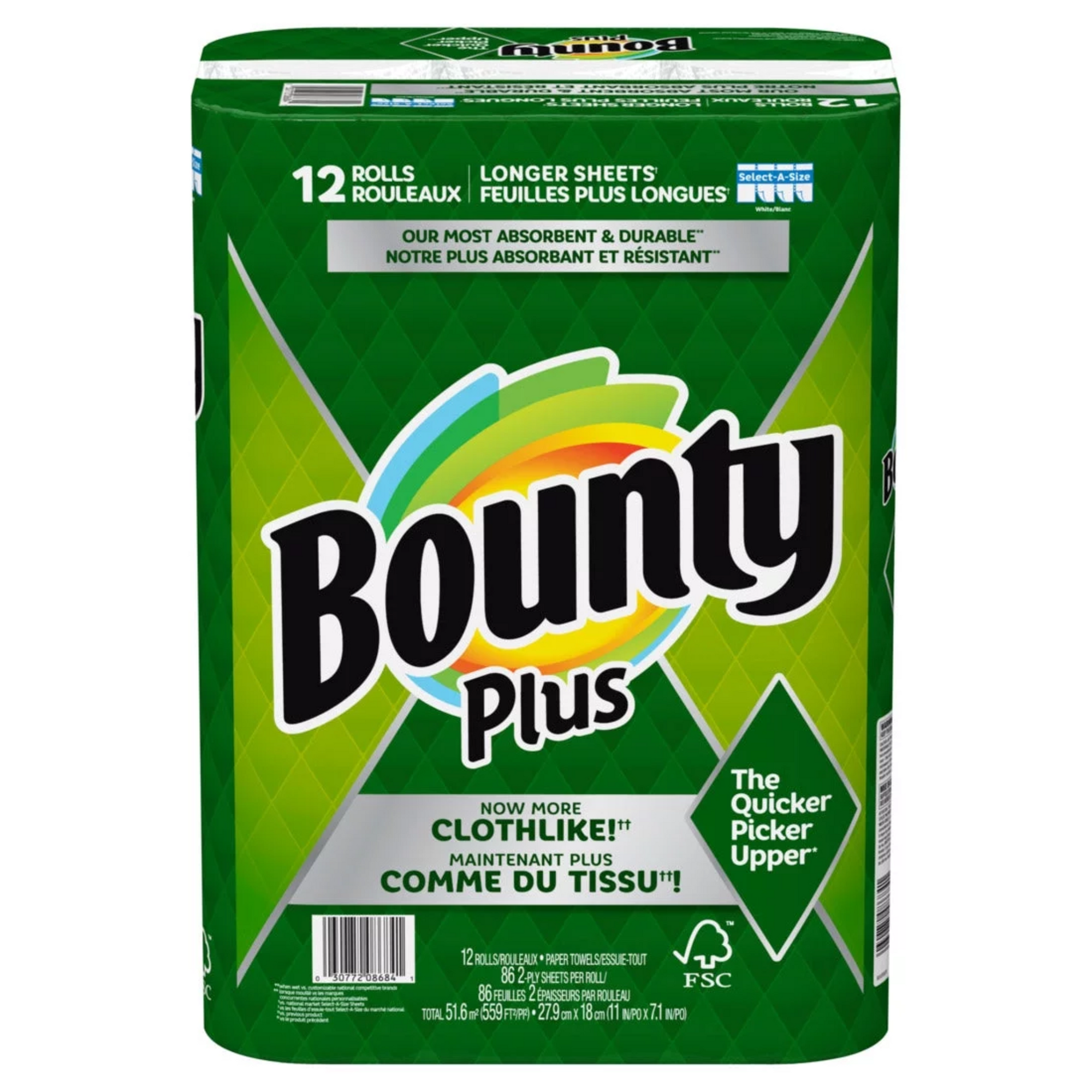 Bounty Plus 2-ply Paper Towel 86 sheets x 12