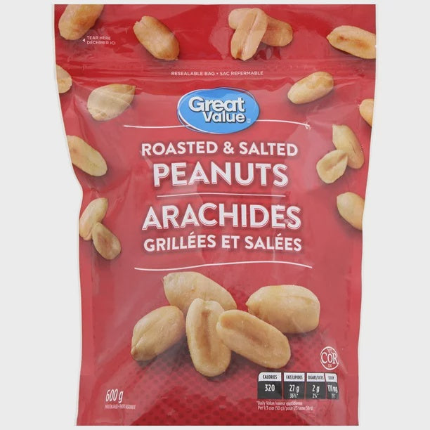 Great Value Roasted & Salted Peanuts 170mg