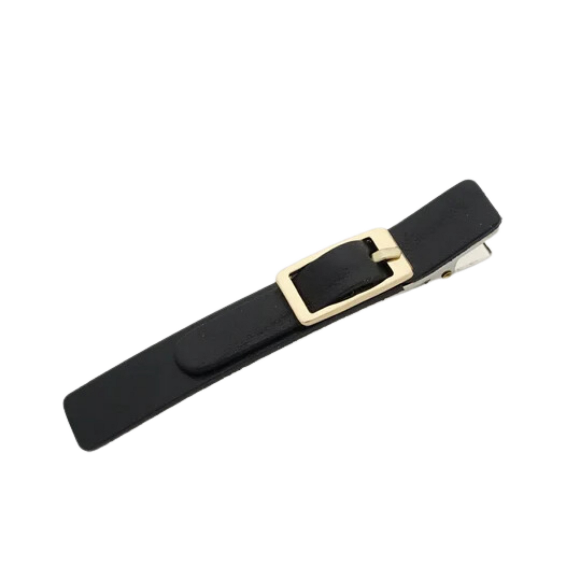 Faux Leather Buckle Clip - Black - AC990