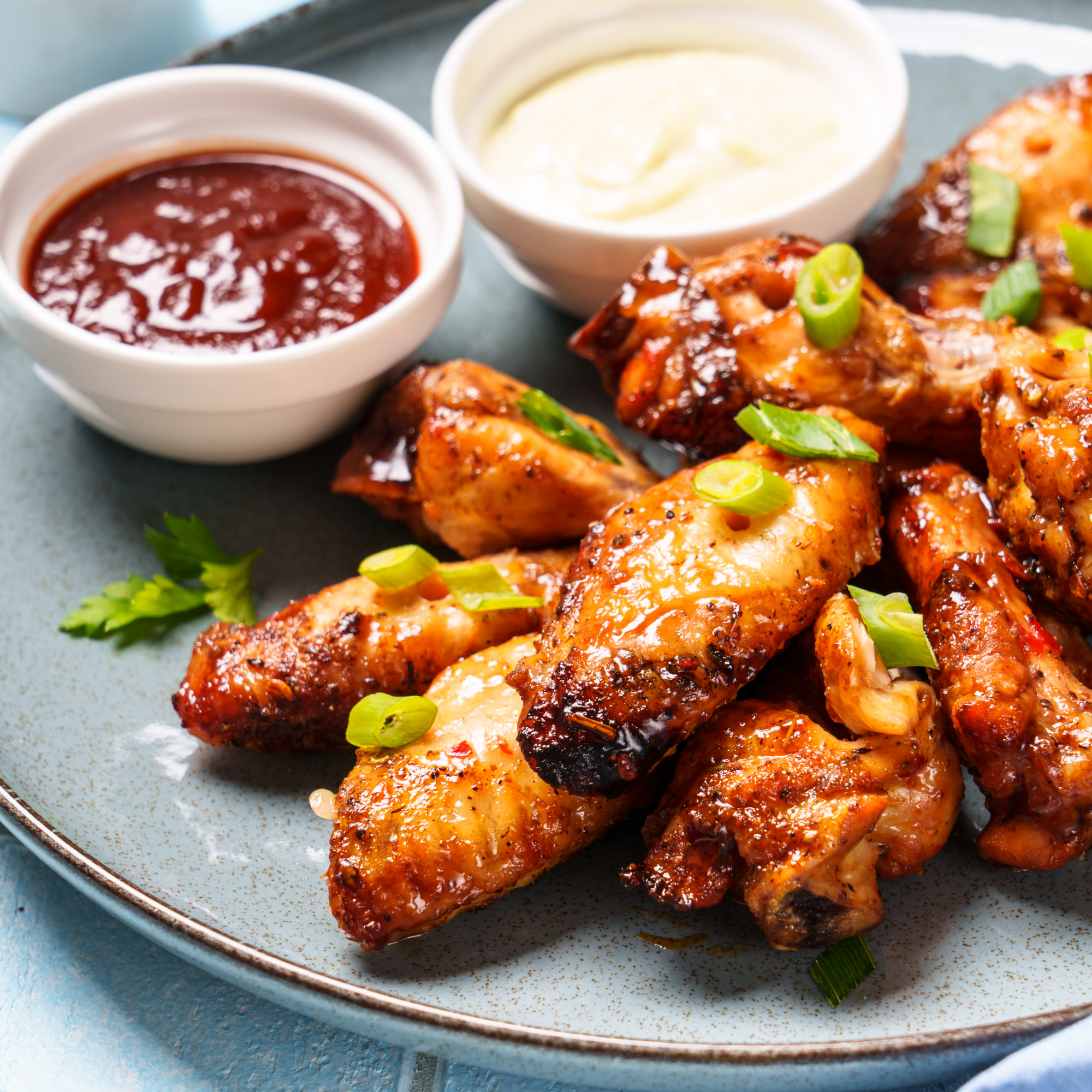 Homemade Smoked Chicken Wings  with Blue Cheese dip / 12 ct