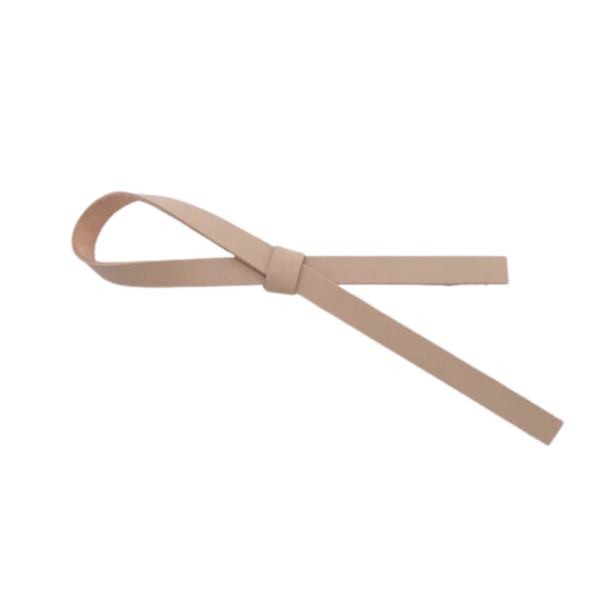 Leather Single Bow Clip - Beige - AC667