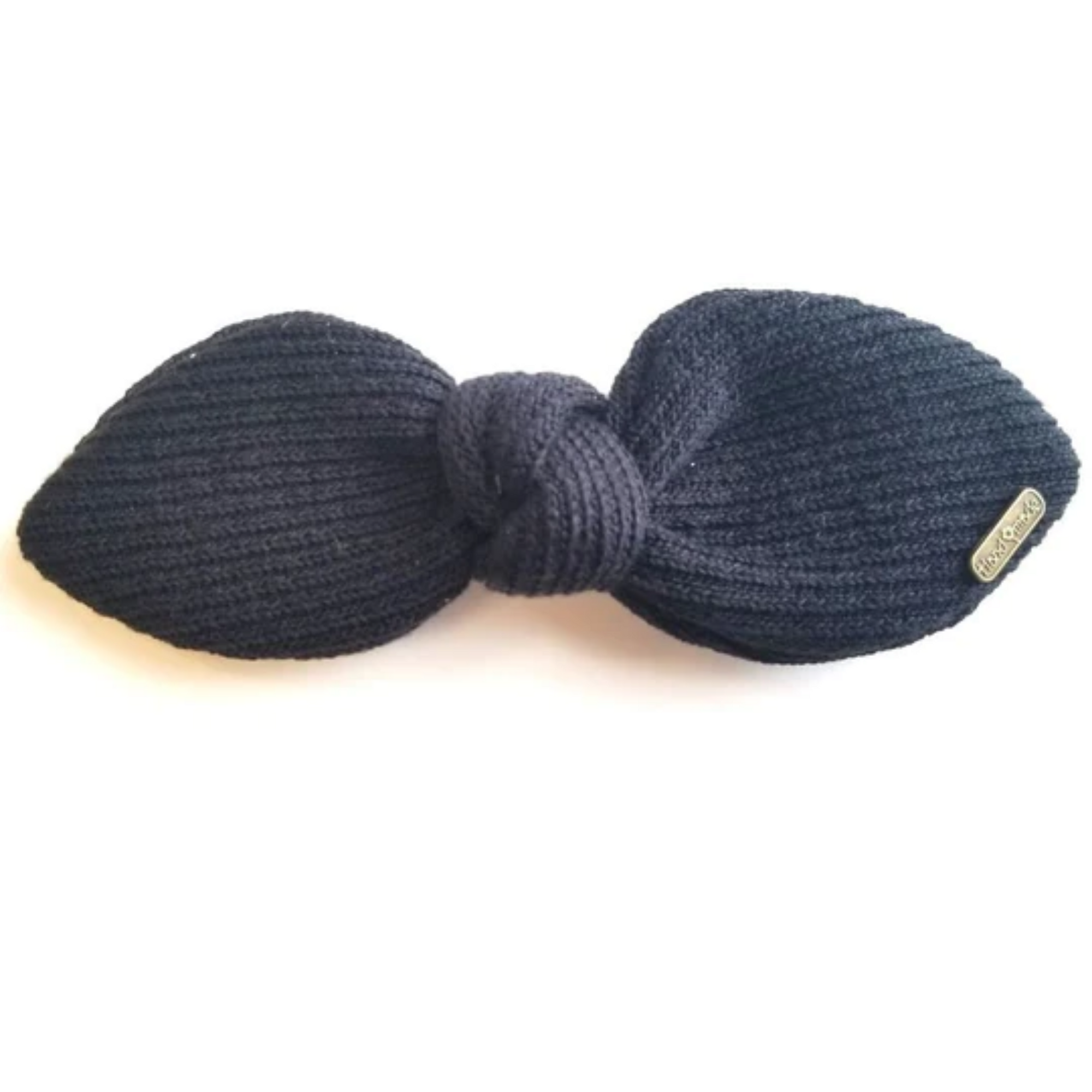 Ribbed Knot Bow - Black - AC900