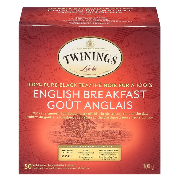 Twinings English Breakfast Tea 50pk 100g