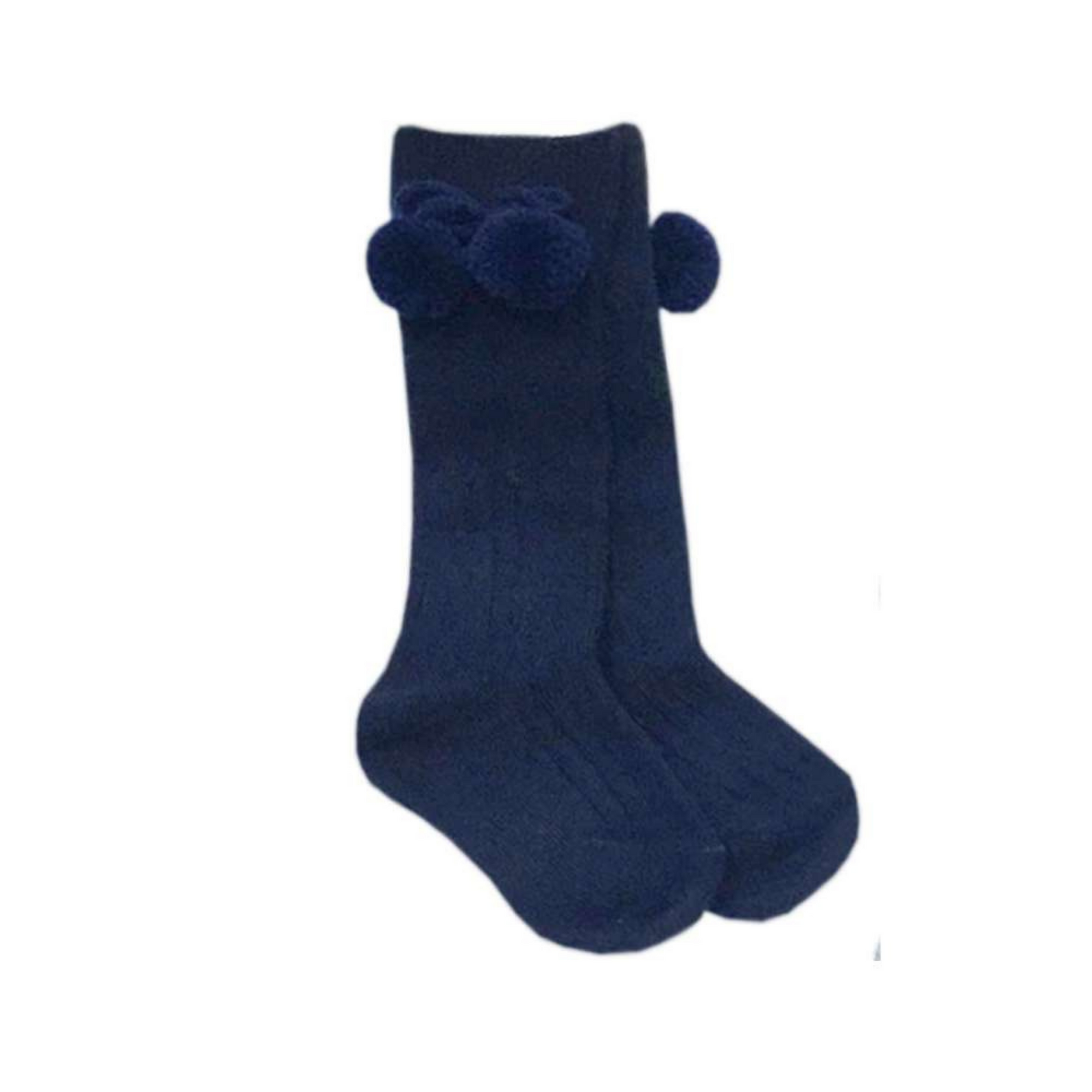 Ysabel Mora, Navy Pompom Socks, Size 00