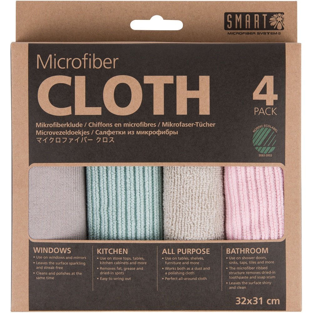 Smart Microfiber System Microfiber Cloth, 4pk