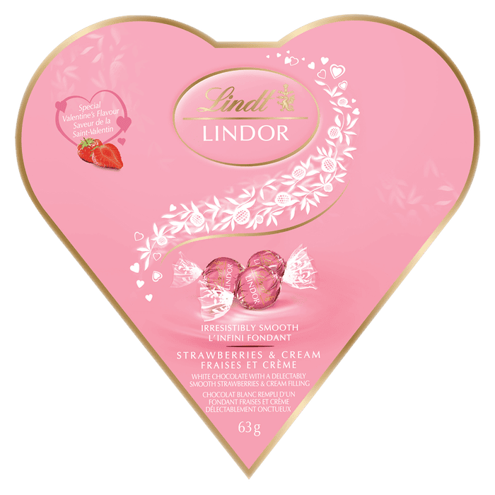 Lindt Lindor Heart Strawberries and Cream 63 g