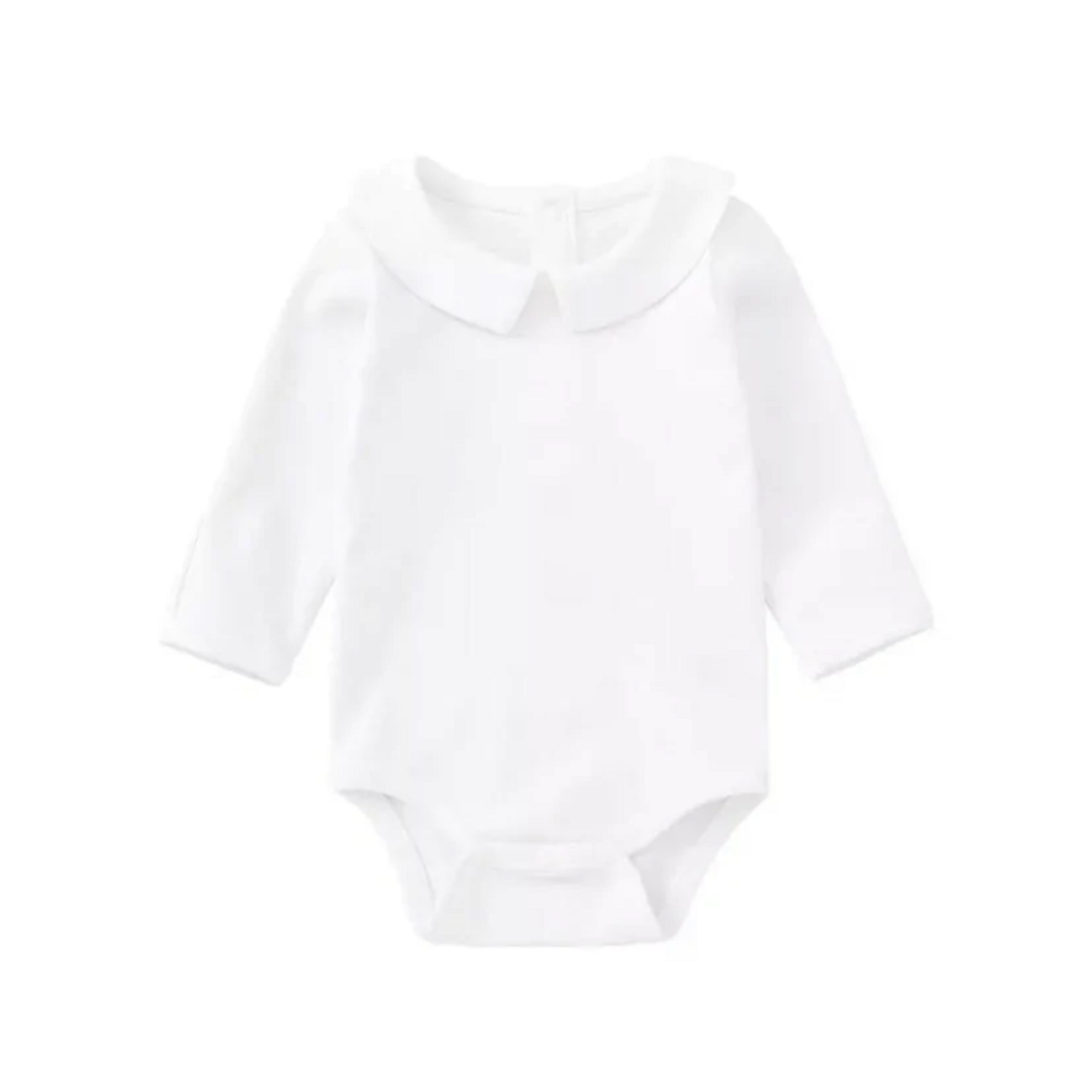 White Bodysuit with Peter Pan Collar 0-3M