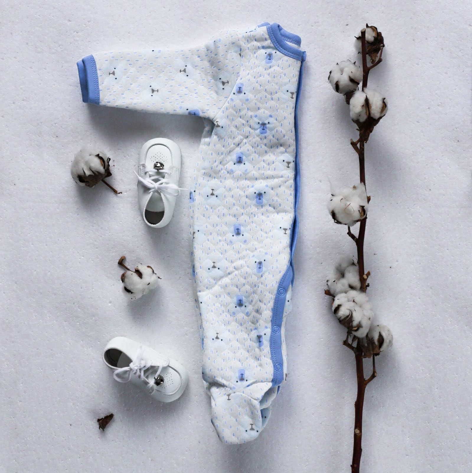 Little Beginnings Blue Bears Sleep Suit