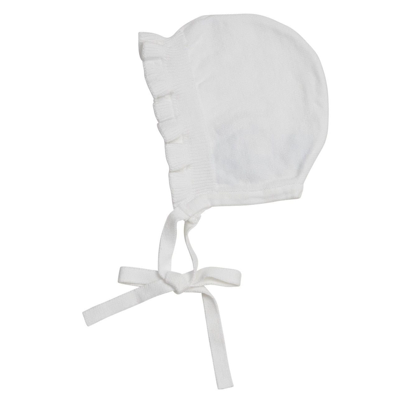 Feltman Bros, Ruffle Knit Bonnet (White) NB