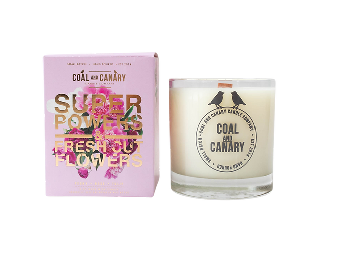 Giftware, Coal and Canary Powers & Fresh Cut Flowers Candle 8oz