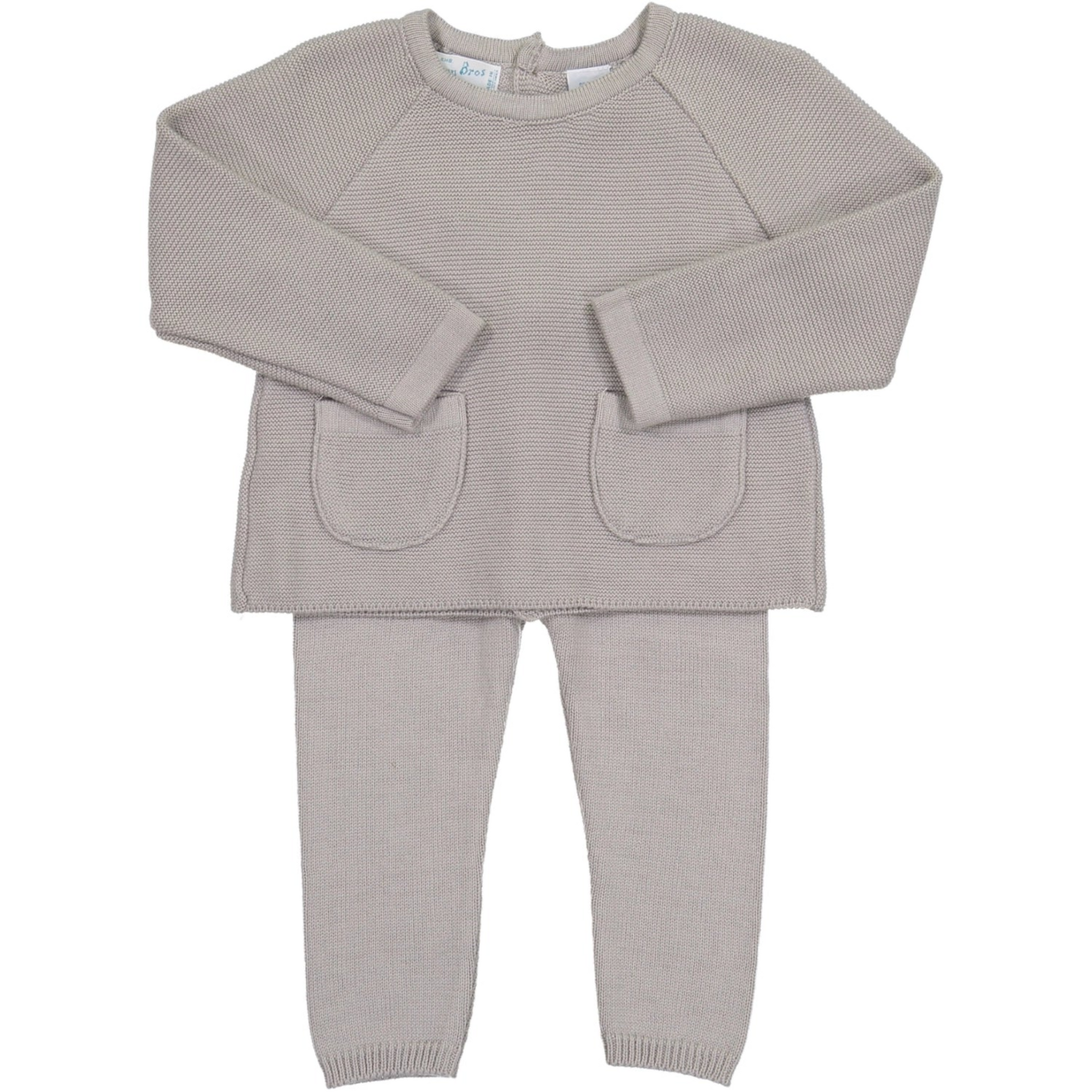 Feltman Bros, Soft Grey Pocket Knit Set, 9M