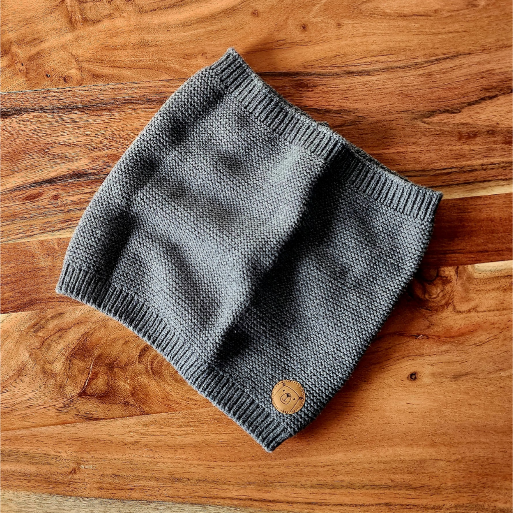 Baby Cotton Tube Scarf, Grey