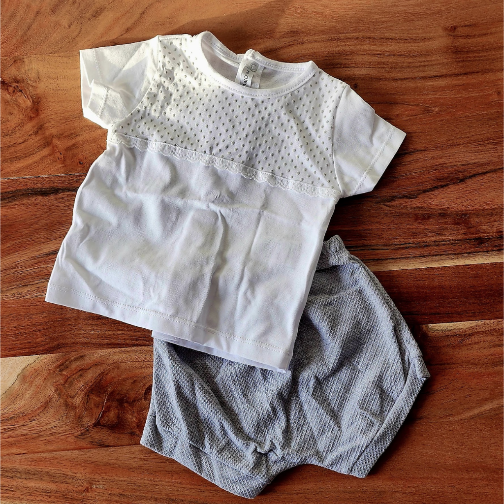 Calamaro White & Grey Set, Polka Dots 3-6M