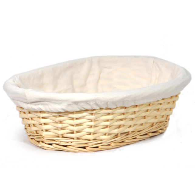 Basket Natural, Oval 12 " with Cloth liner