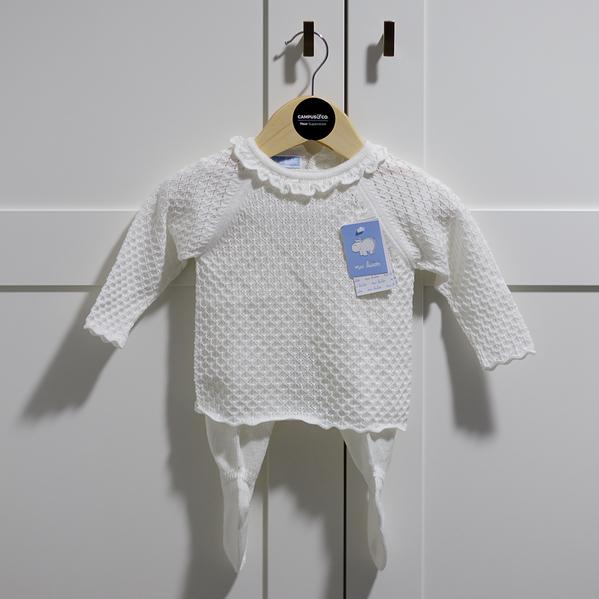 Mac ilusion Cream Kit Set With Ruffled Collar, 3-6M