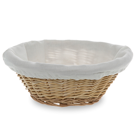 Basket, Natural, Round 9" with Cloth liner