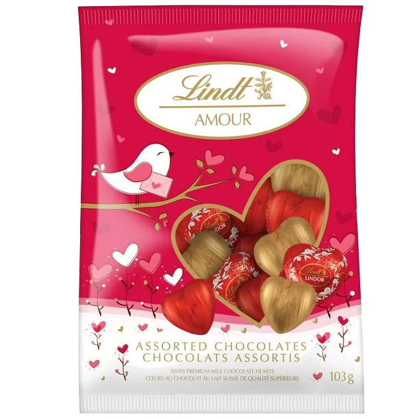 Lindt Valentine Hearts Bag 103 g