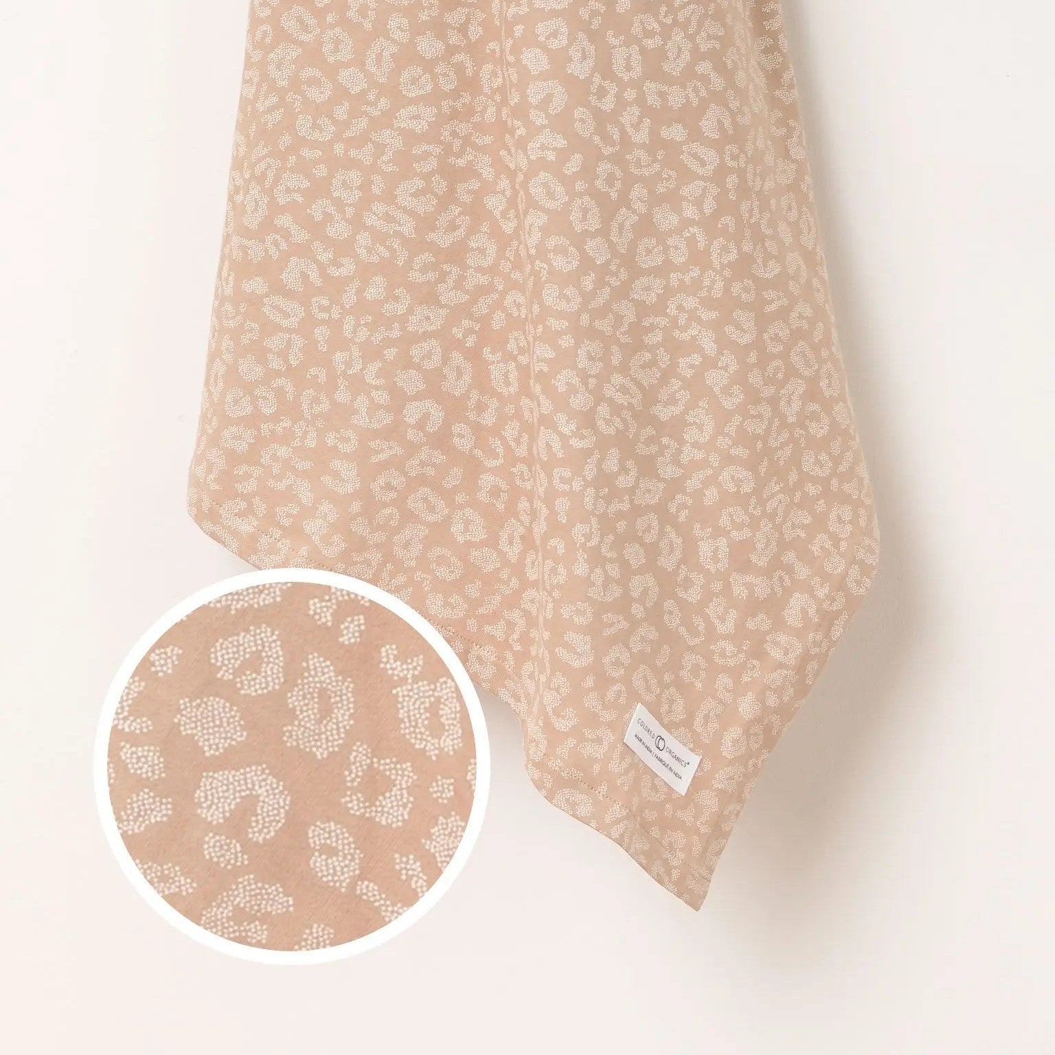 Colored Organics, Burp Cloth, Tan Leopard Print